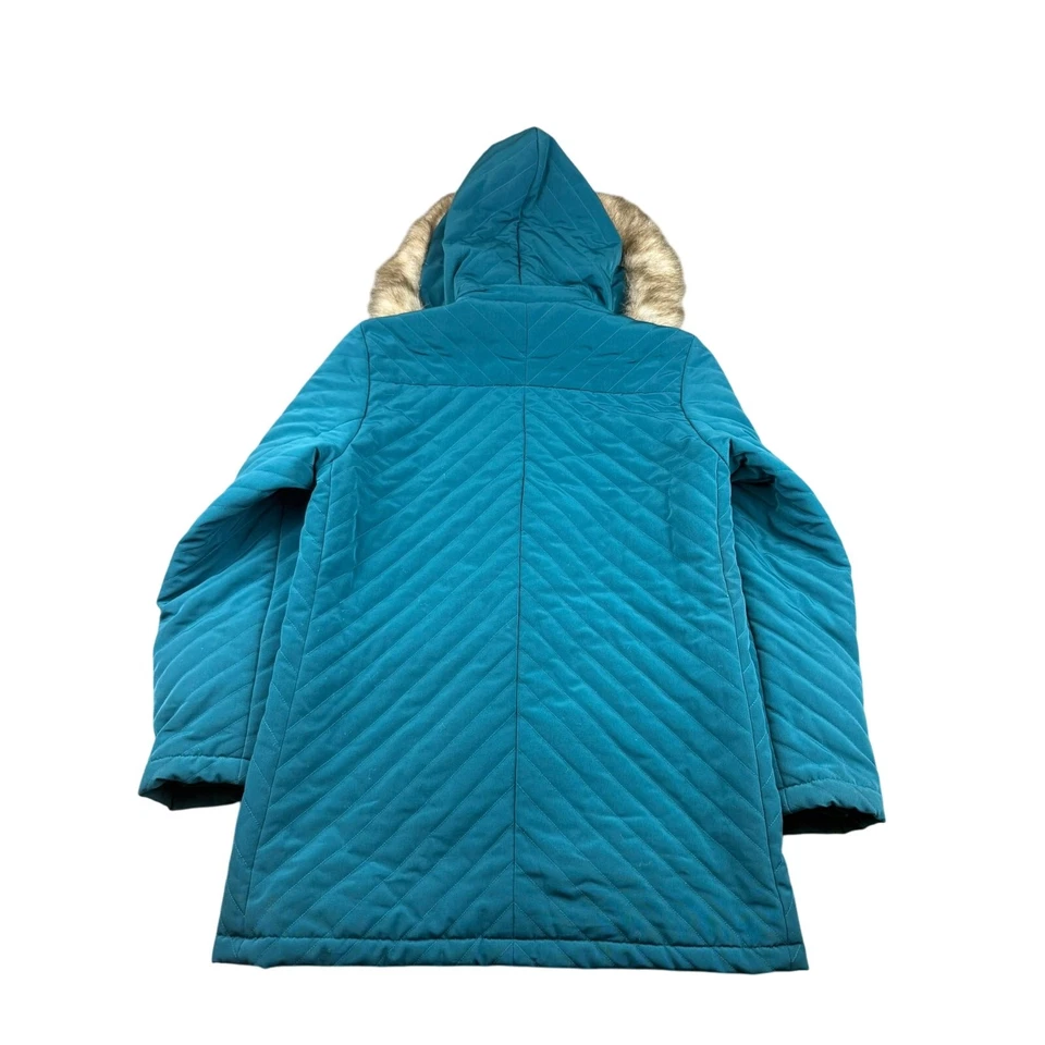 Chaqueta acolchada pequeña para mujer White Stag con capucha de piel sintética Foto 3 de 4