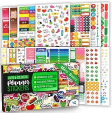 Colorful Planner Stickers Set – 1054 Pieces for Bullet Journals & Calendars