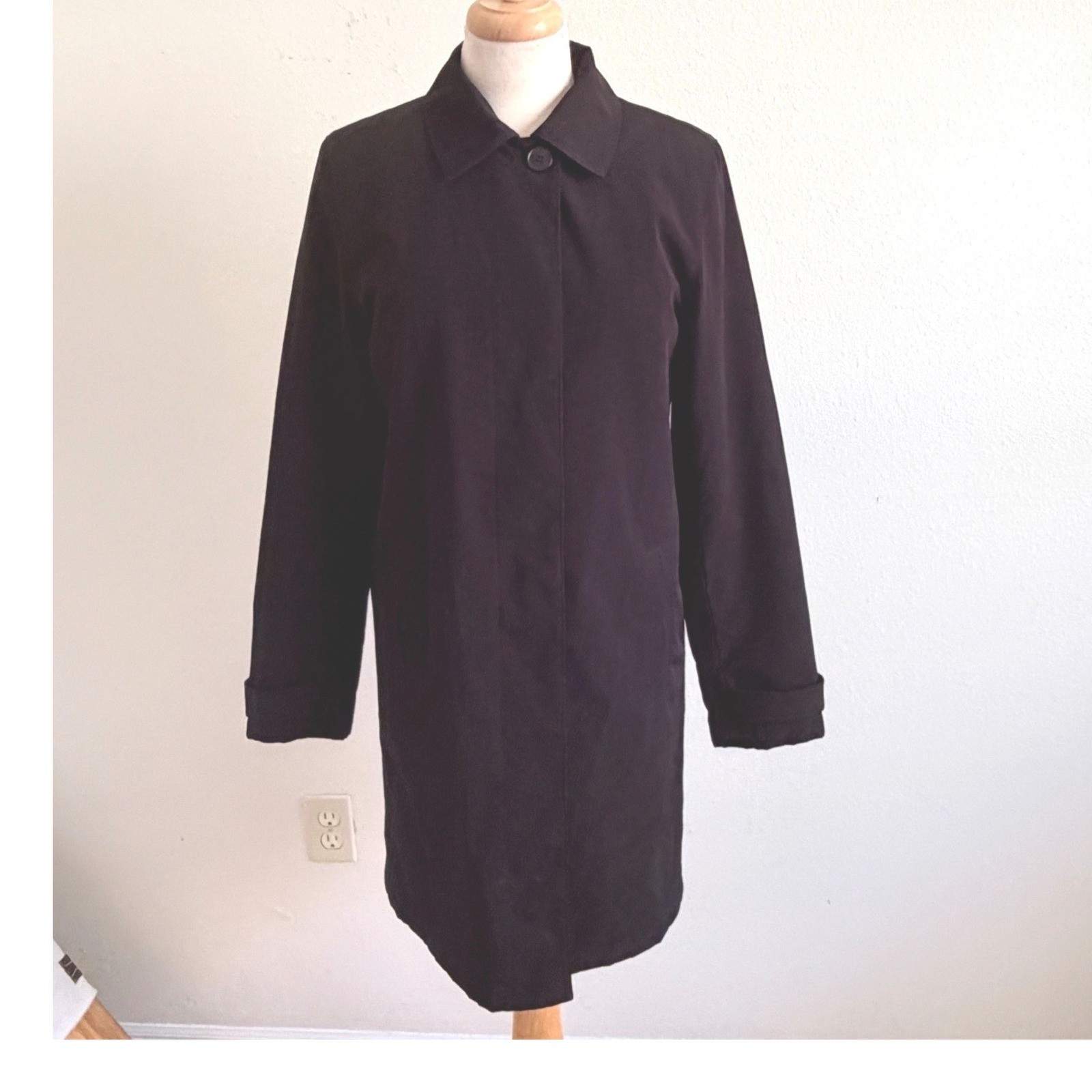 Sz S Rain Jacket Black Quilted Lining Business Office