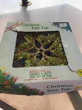 IOB Vintage Electric Gold Star 8" Christmas tree topper