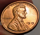 1919-P Lincoln Wheat Cent Gem BU. Unc. Red ID55083C