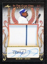 2019 Leaf ITG Used Sports Super Swatch Signatures Gold 1/1 Sammy Sosa Auto 00em