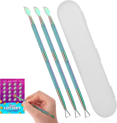 3PCS Lottery Ticket Scratcher Tool, Metal Scratcher, Lotto Colorful 