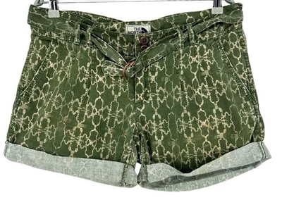 THE NORTH FACE Femmes 55% Lin Pantalon Chino Décontracté Vert Taille 10 - W32 - Photo 1/4