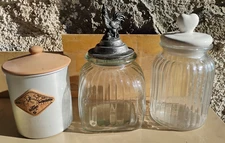 3 VINTAGE COFFEE VERGNANO COFFEE CONTAINER JAR BISCUIT HOLDER BON BON