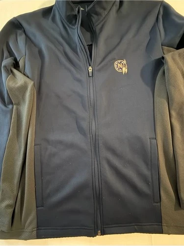 Antigua Men’s L Navy Blue Full Zip Performance Jacket Gold Logo - product listing photo