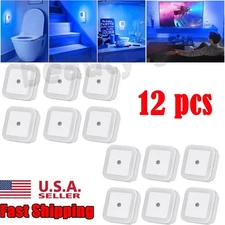 12Pcs Plug-in LED Night Lights Lamp Dusk to Dawn Sensor Hallway Kitchen Bathroom