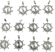 Lot of 12 Anchor and Ship Wheel Pendants Wholesale price