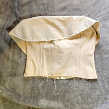 Zara Denim Off White Strapless Bustier Corset Top NWT Size Medium