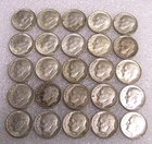 Roosevelt Dimes Silver 90% Mixed Dates/Mint Marks 1950's-60's Lot of 25