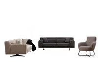 Wohnzimmer Grau-WeißE Couchgarnitur Designer Sessel 2X Polster 3-Sitzer