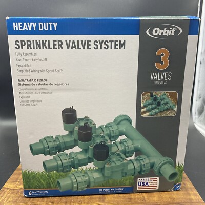Orbit 57253 sprinkler 3-valve system Heavy Duty Preassembled
