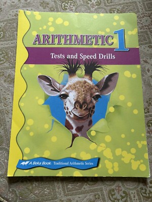 A Beka Arithmetic 1 Tests & Speed Drills Student Book Unbound New W/O Plastic