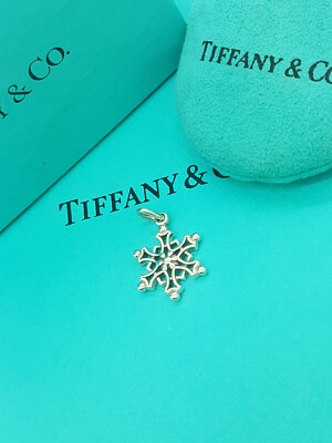 Tiffany & Co. Schneeflocke Schneeflocke Sterlingsilber Charm Anhänger NUR