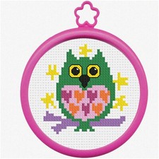 WhimsiStitch Mini Owl Cross Stitch Kit - Perfect for Beginners 