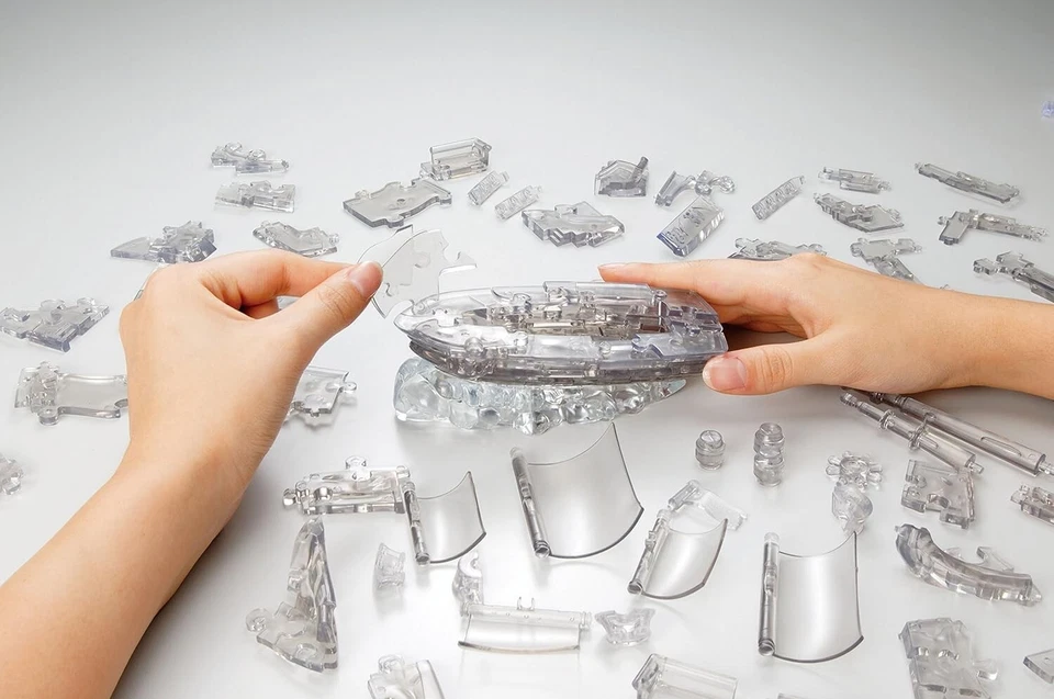 3D Crystal Puzzle, 98 Piece Jigsaw, Pirate Ship, Black, 50141 - Image 2 of 4