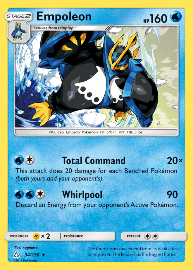 Sun & Moon Ultra Prism Empoleon 034 Pokemon Trading Card