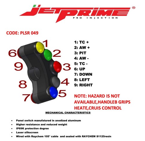 Aprilia RSV4 2021-2022 Jetprime Race Left Handlebar Switch - Picture 6 of 6