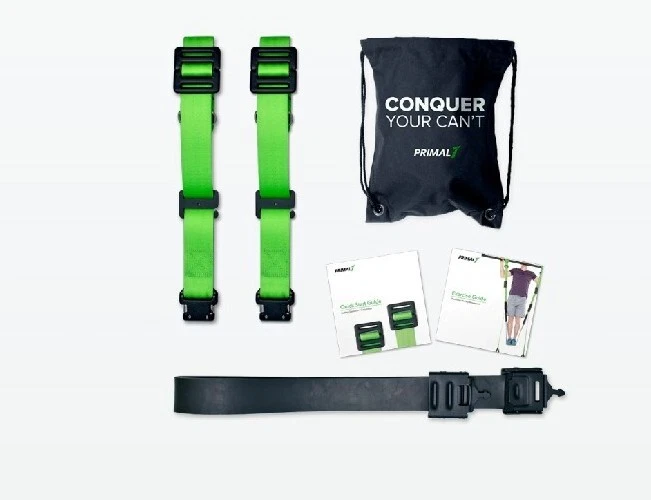Primal 7 Lite Travel Exercise Resistance, Green, w/ 175 Pound Heavy Band Kit NIB