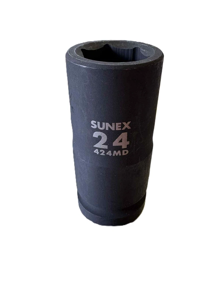 Sunex 424MD 3/4-Inch Drive 24mm Deep Impact Socket – Chrome Molybdenum Alloy Steel, Radius Corner Design