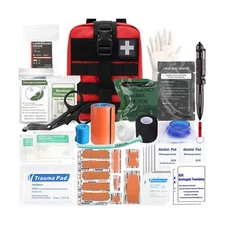 Ifak Trauma Kit, 74 Piece Upgrade Tactical First Aid Supplies, Molle Ifak Pou...