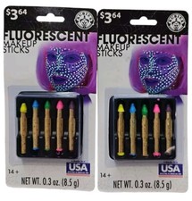 Rubie's Fluorescent Halloween Make-Up Sticks Lot of 2