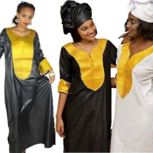 African Clothing Women Dashiki Dress Bazin Traditional Long Sleeve Ladies X21159 - 第 1/11 張圖片