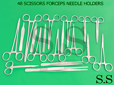 48 SCISSORS FORCEPS NEEDLE HOLDERS SURGICAL INSTRUMENTS DS-810