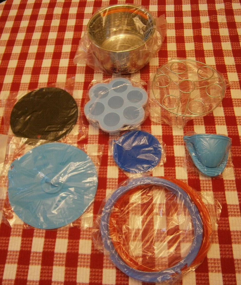 INSTAPOT ACCESSORIES STEAMER BASKET EGG RACK BITES MOLD SCRUB PAD RINGS LID MITS