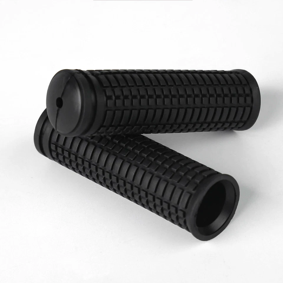 2 PCS Black Pattern 7/8 in Opening Flexible Durable Rubber Bike Grips 4" Length - Image 2 of 4