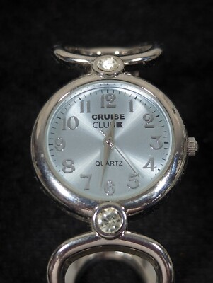 Cruise Club Silver Tone Dial Round Case Hinge Bracelet Band Watch Cruise Club Watch - Etsy main image 2