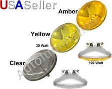 4416-A Amber 12 Volt Par36 Sealed Beam Bulb 4416ST-Clear Spotlight 4-1/2 4416