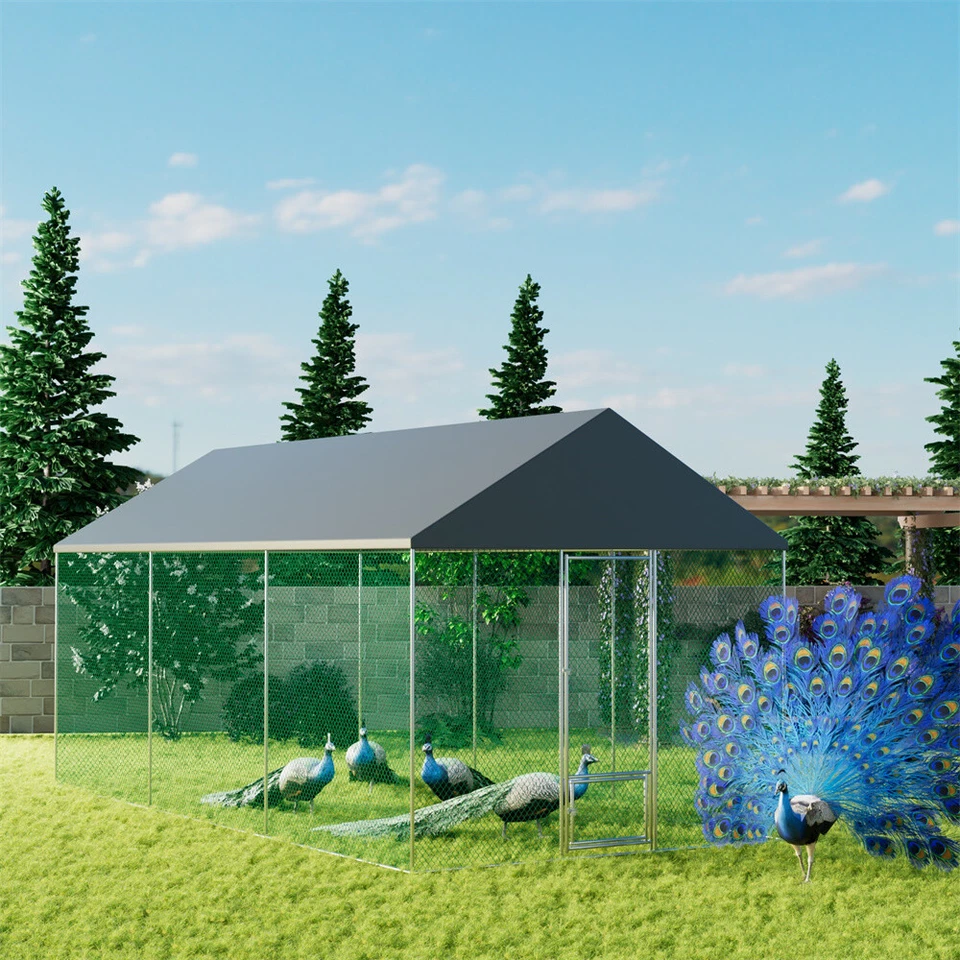 Большая металлическая клетка для кур XXL 19,7x9,8x8,9 фута - Изображение 3 из 4