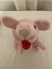 Pink Puppet Pig Plush Play Pretend Farm Animals Lovey Softy Toy Faux Fur