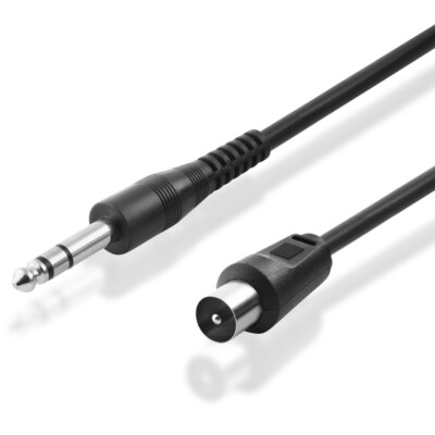 50cm Antennen Kabel Koaxial AUX TV Anschluss Koax Stecker auf große Klinke kurze