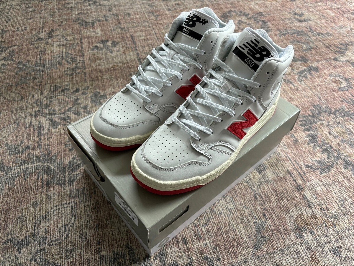 New Balance Numeric 480 High White Red size 10 NB