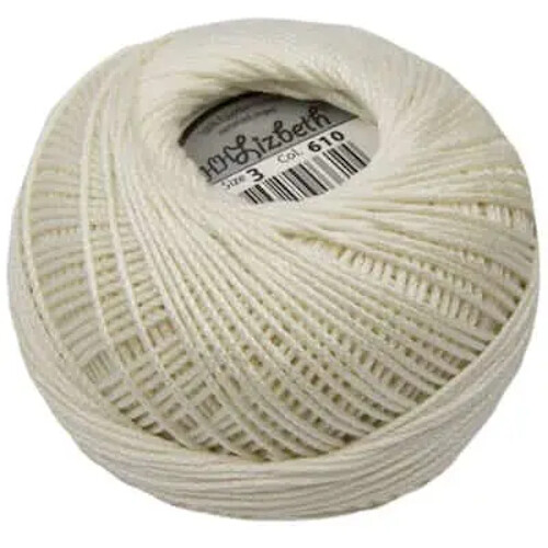 Lizbeth Egyptian Cotton Crochet Thread Size 3 Color 610 Cream eBay