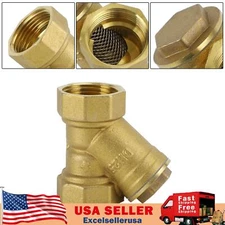 1" NPT Thread Y Shaped Brass Strainer Filter Valve Connector For Water Oil UE