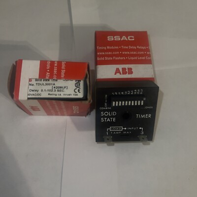 ABB TDUL3001A Solid State Timer 0.01-102.3 Seconds 100-240VAC/DC Rating 1A SSAC