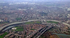 Photo 6x4 Barnes and Hammersmith from the air Hammersmith Bridge can be s c2011