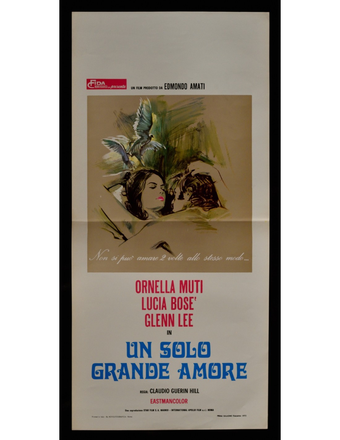 Locandina originale film Un solo grande amore (1972) - Regia di Claudio Guerin
