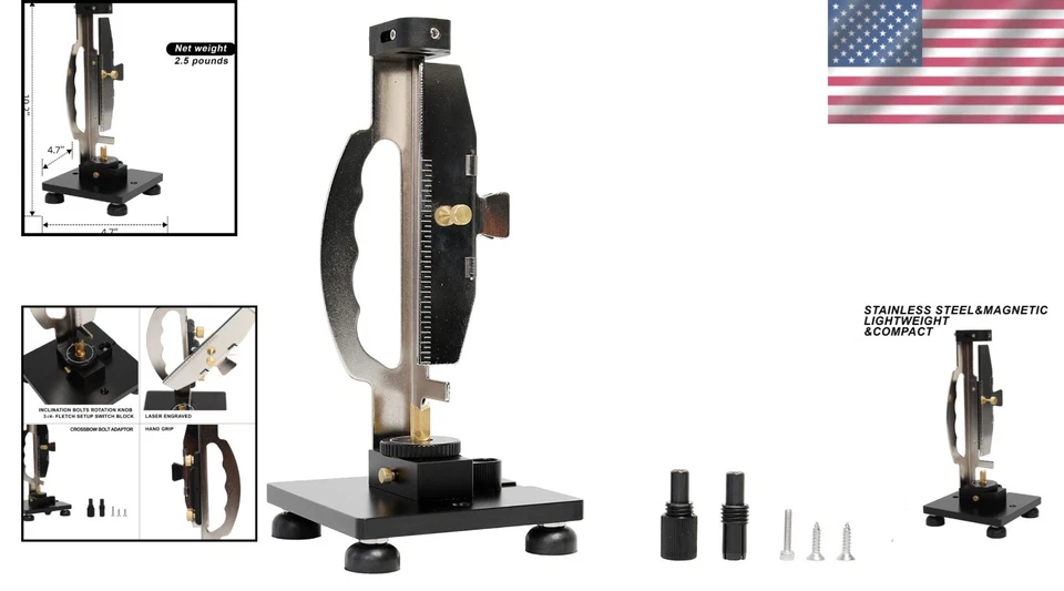 Precision 6063 Aluminum Arrow Fletching Jig with Crossbow Bolt Adapter - Silver - Image 2 of 4