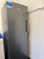 BEKO new, unpackaged, silver single door deep freezer. (256L)