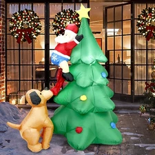 6.5FT H Christmas Inflatable Tree with Build-in LED Lights, Funny Inflatable ...