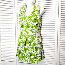 Jackie Bernard VTG Shorts Set 2 piece Sz 10 Retro MOD 60s Daisy Flower Child