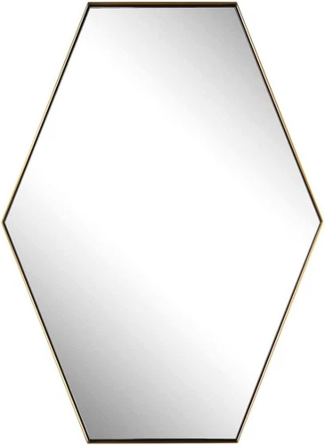 Ankara Hexagon Brass/Gold Mirror - Stylish Metal & Glass Accent Piece - Picture 2 of 3