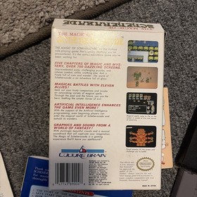 1989 The Magic of Scheherazade Culture Brain Nintendo NES  CIB Manual Untested