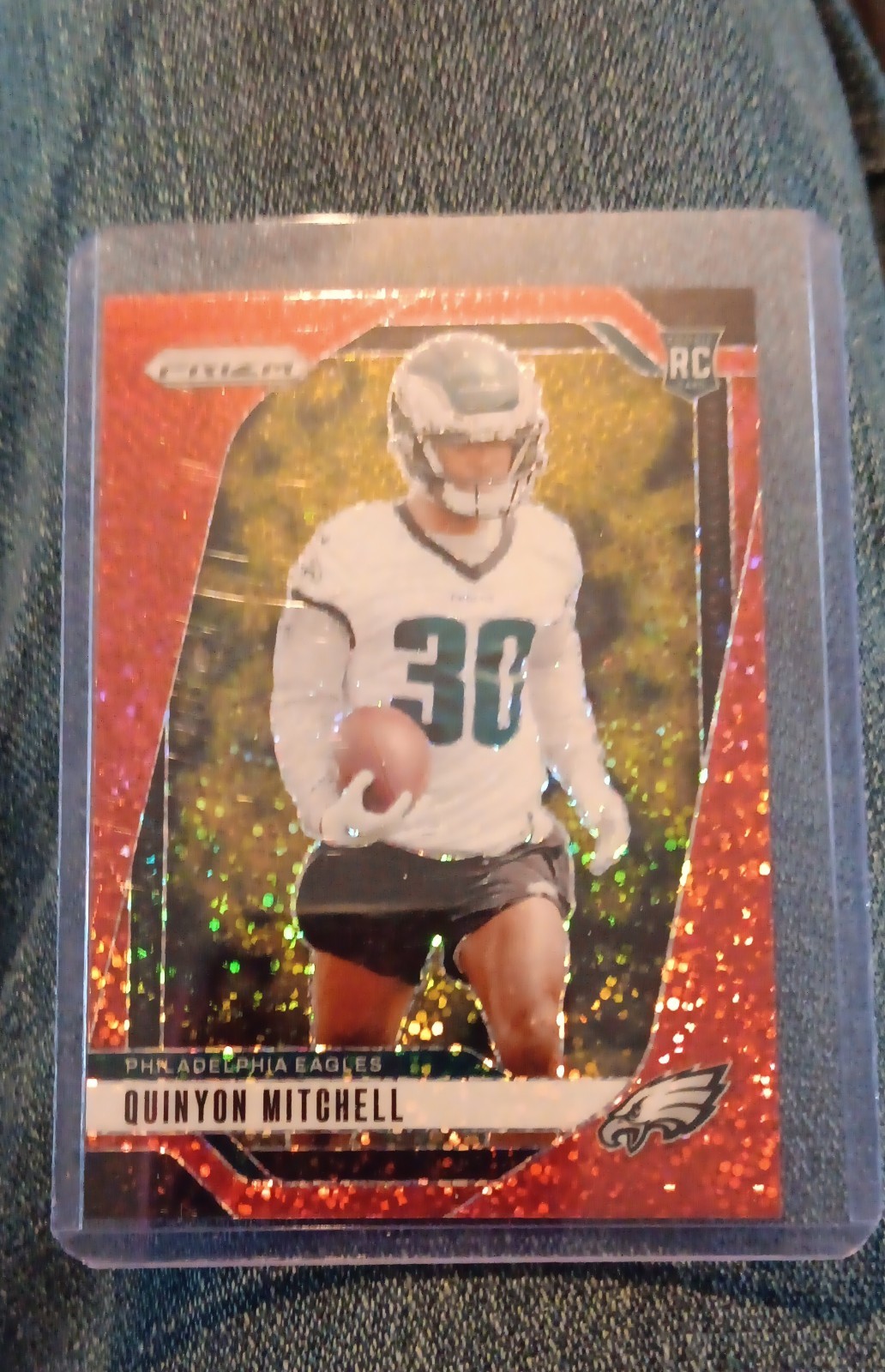 2024 Panini Prizm - Rookies Quinyon Mitchell #381 Red Sparkle Prizm (RC)