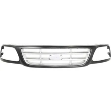 Grille For Ford F-150 1999-2003 XL XLT Lariat Fits 2004 Heritage Black with Gray