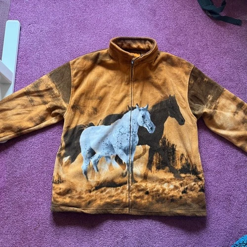 Trail Crest Horse Print Full-Zip Fleece Jacket XL - product listing photo